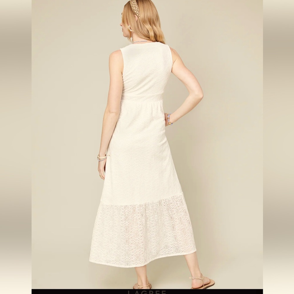 Spartina 449- Louisa Lace Dress Pearl White